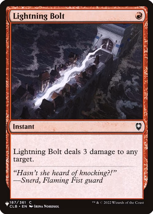 Lightning Bolt — The List #CLB-187