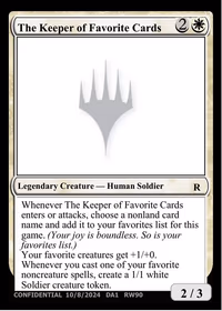 The Keeper of Favorite Cards — Unknown Event #RW90b