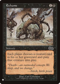 Exhume — The List