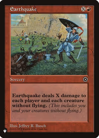 Earthquake — The List