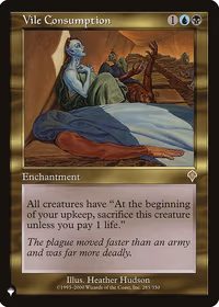 Vile Consumption — The List